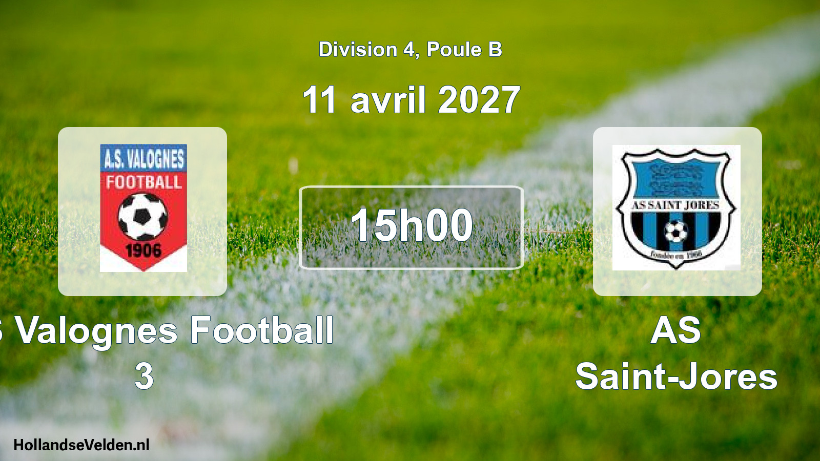 Match programmé: AS Valognes Football 3 - AS Saint-Jores (11 avril 2027)