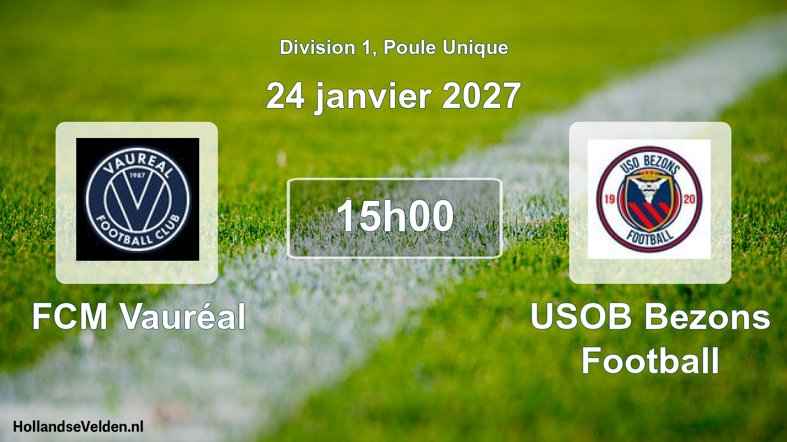 Match programmé: FCM Vauréal - USOB Bezons Football (24 janvier 2027)