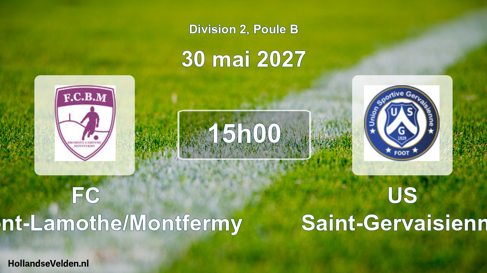 Match programmé: FC Bromont-Lamothe/Montfermy - US Saint-Gervaisienne (30 mai 2027)