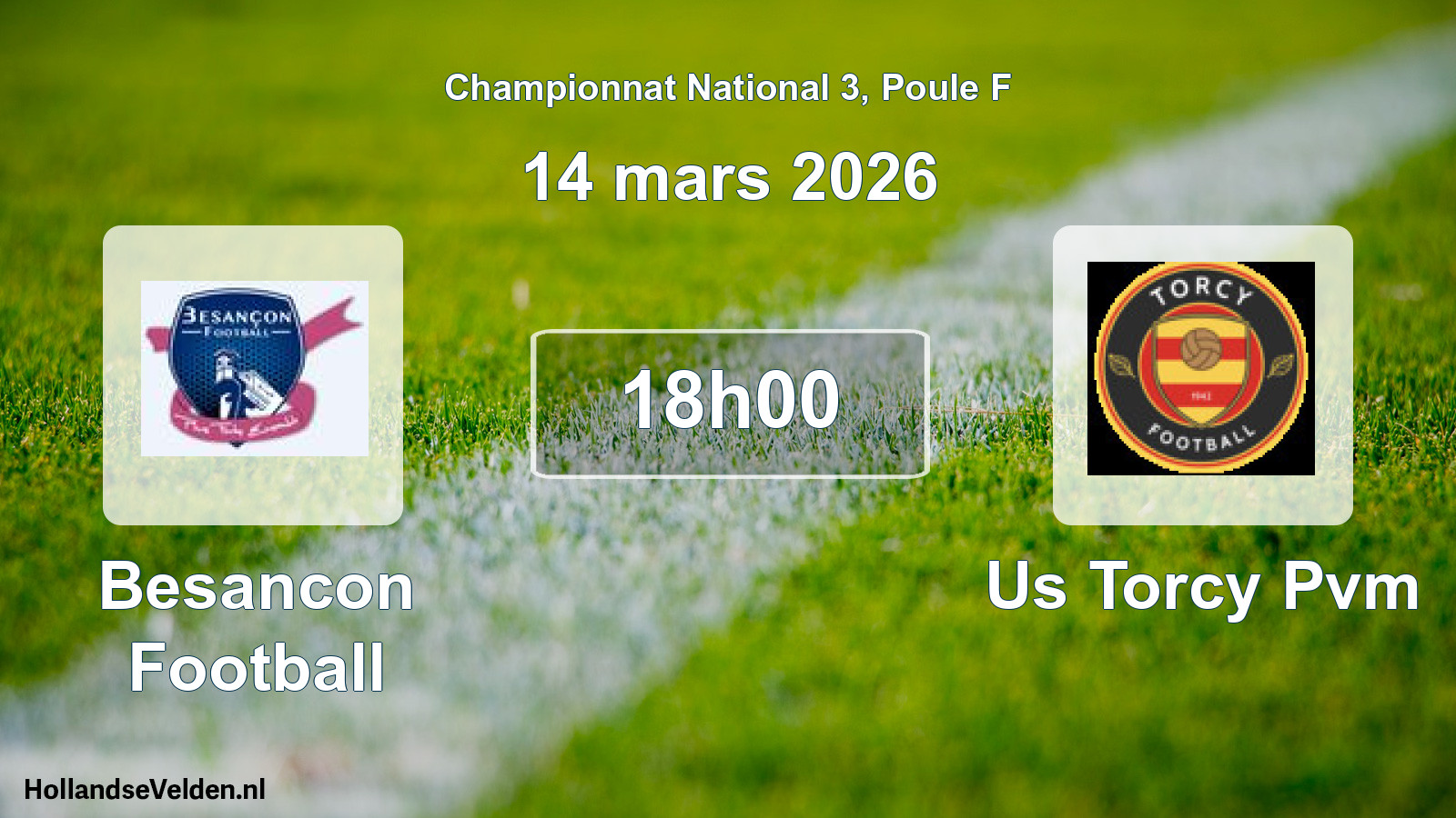 Geplande wedstrijd: Besancon Football - Us Torcy Pvm (14 maart 2026)