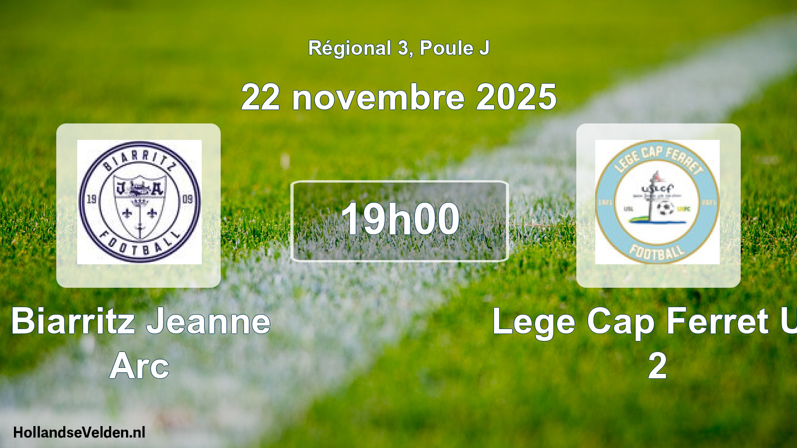 Geplande wedstrijd: Biarritz Jeanne Arc - Lege Cap Ferret Us 2 (22 november 2025)