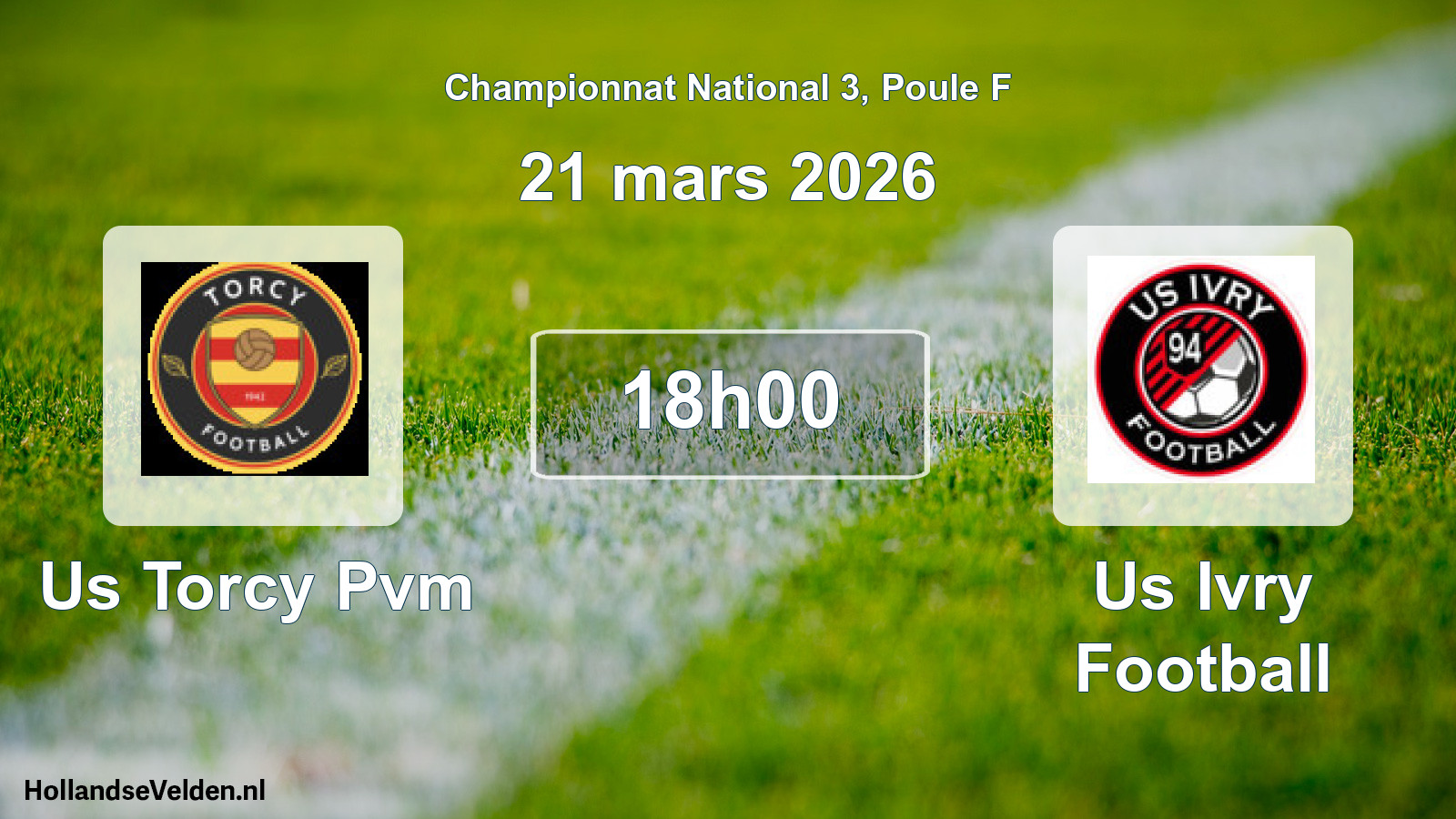 Geplande wedstrijd: Us Torcy Pvm - Us Ivry Football (21 maart 2026)