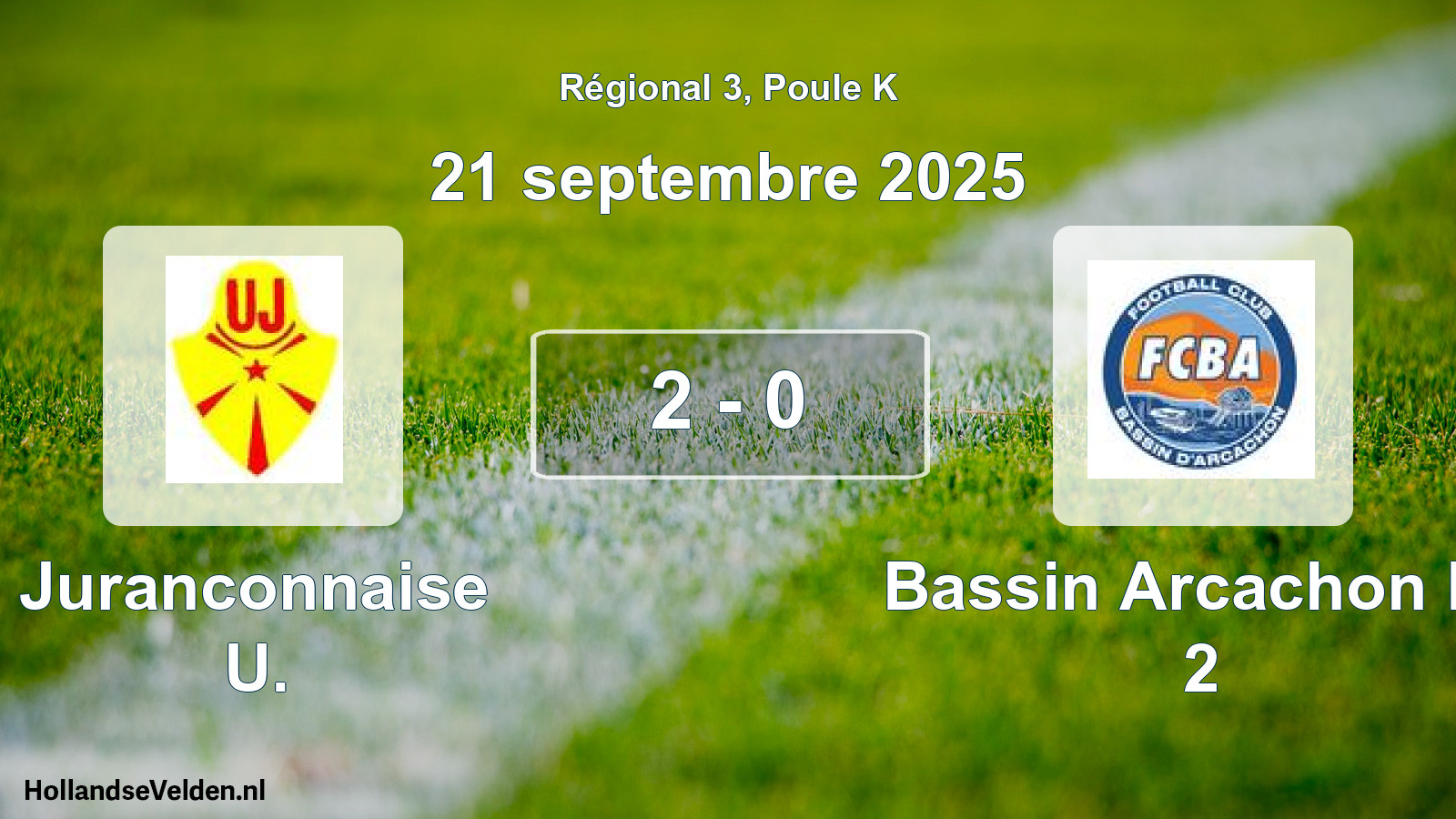 Total number of matches played: Juranconnaise U. - Bassin Arcachon Fc 2 2 - 0 (21 September 2025)