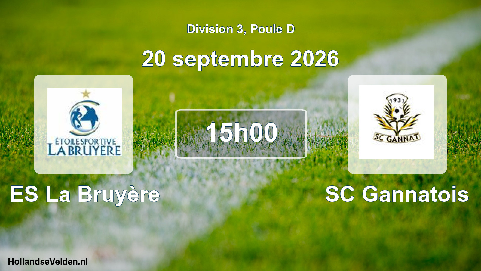 Match programmé: ES La Bruyère - SC Gannatois (20 septembre 2026)