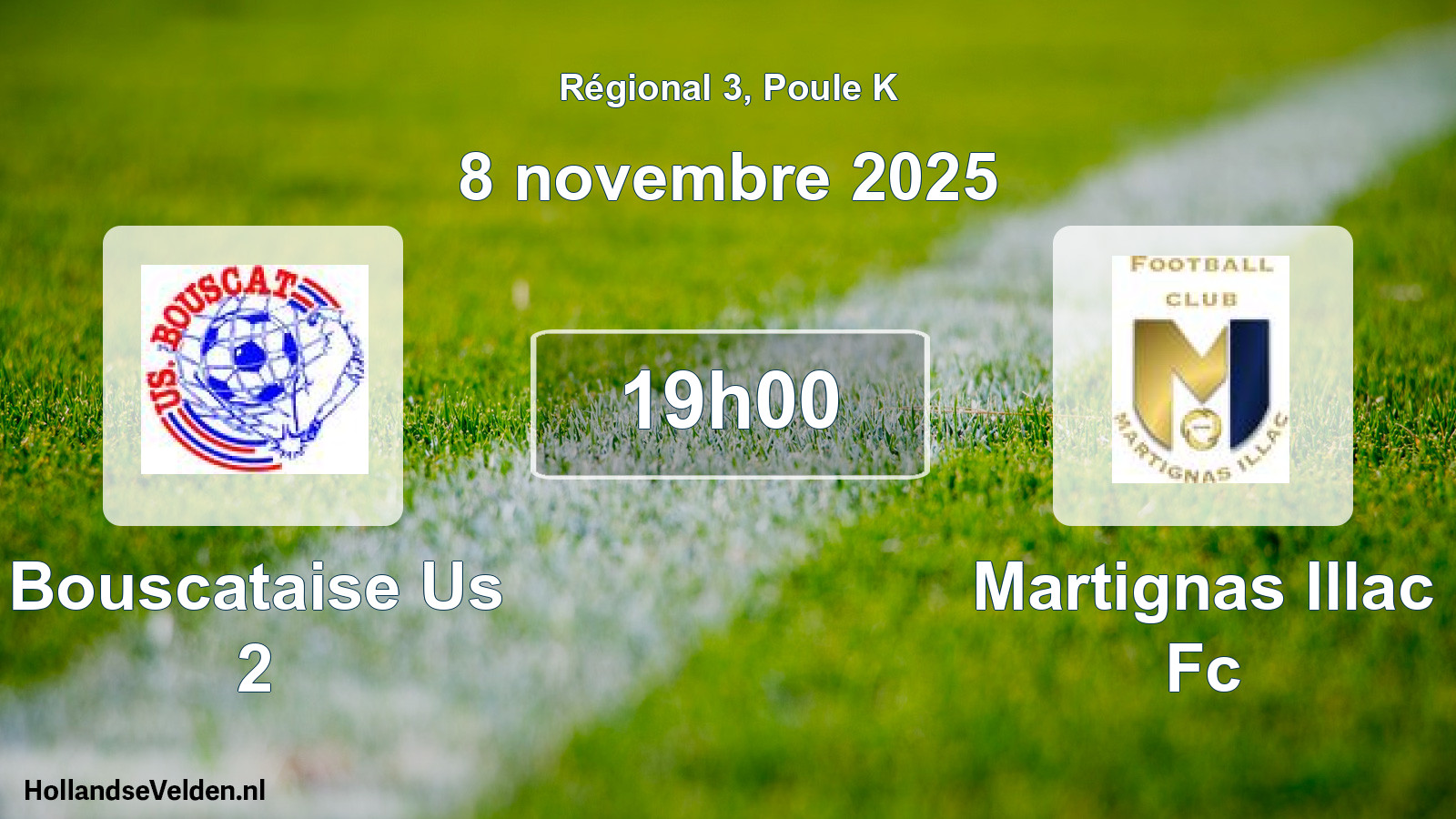 Scheduled Match: Bouscataise Us 2 - Martignas Illac Fc (8 November 2025)