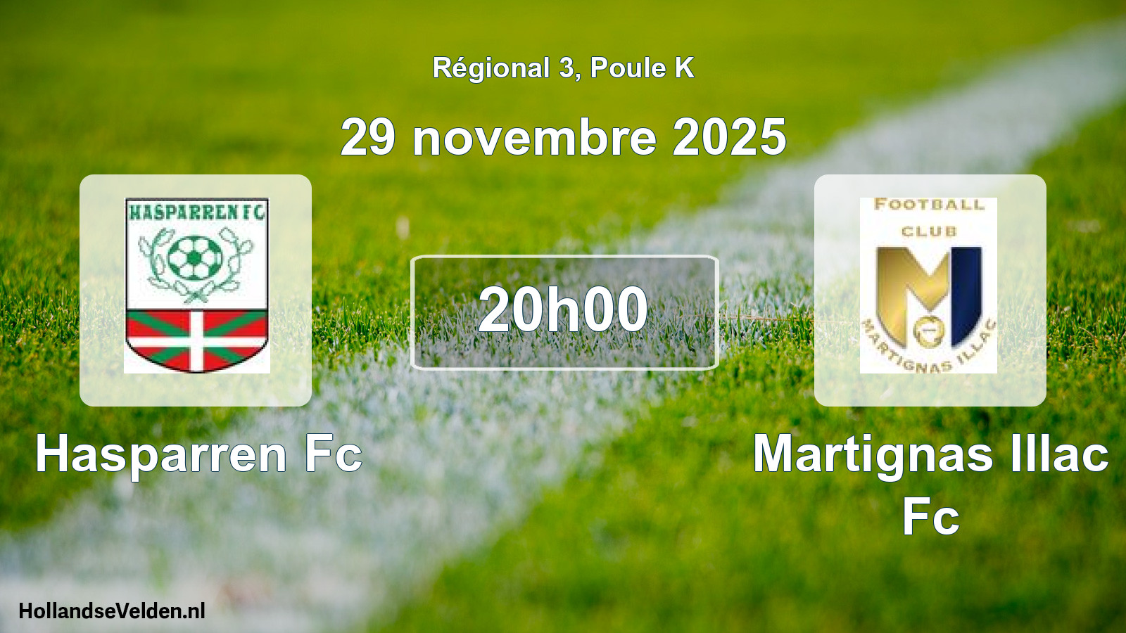 Geplande wedstrijd: Hasparren Fc - Martignas Illac Fc (29 novembre 2025)