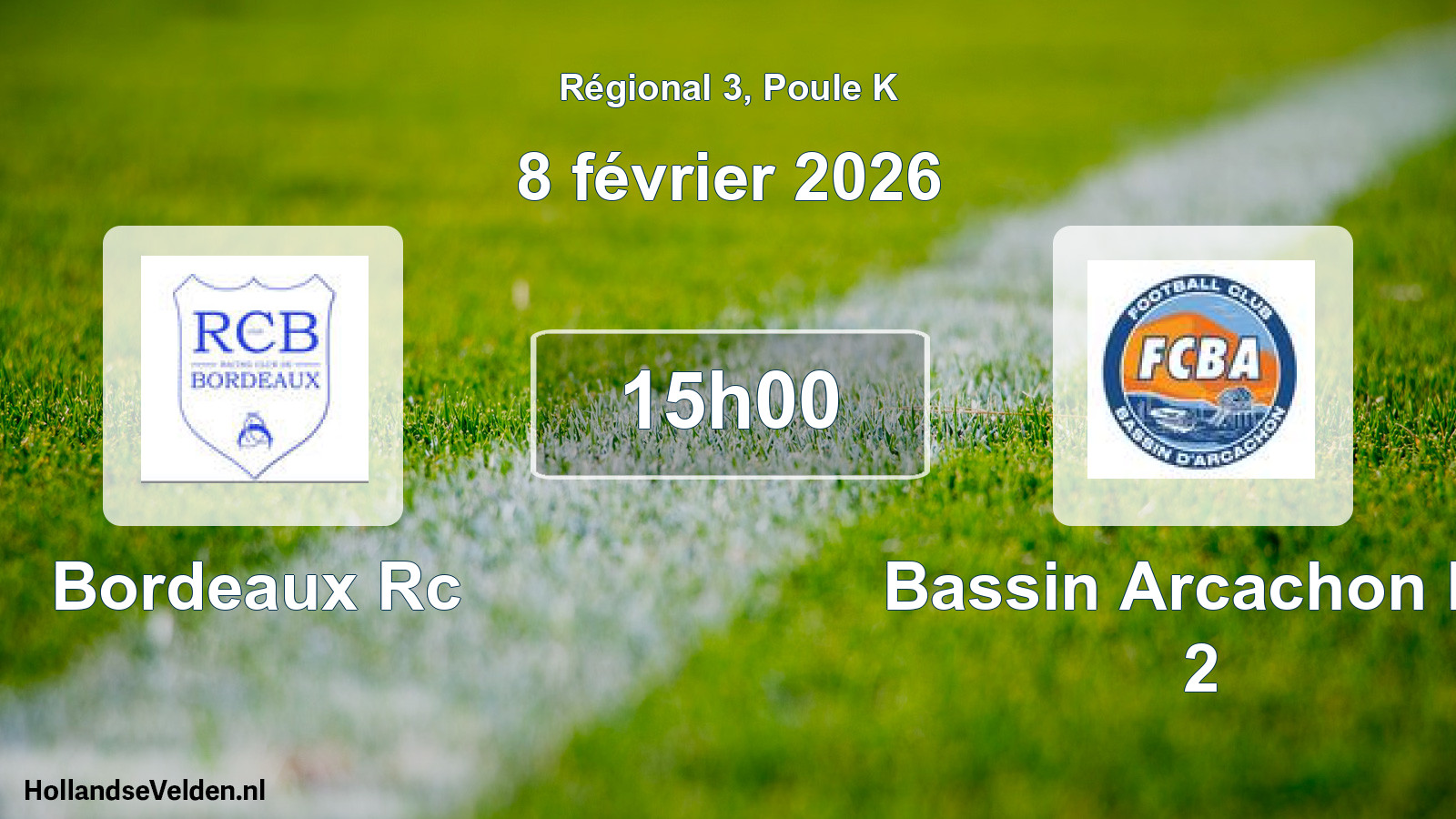 Geplande wedstrijd: Bordeaux Rc - Bassin Arcachon Fc 2 (8 februari 2026)