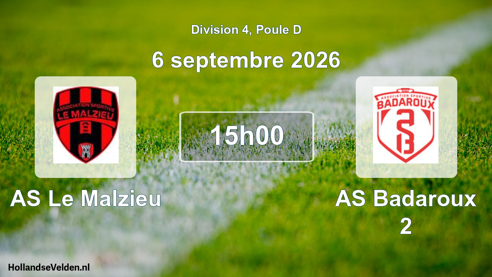 Match programmé: AS Le Malzieu - AS Badaroux 2 (6 septembre 2026)
