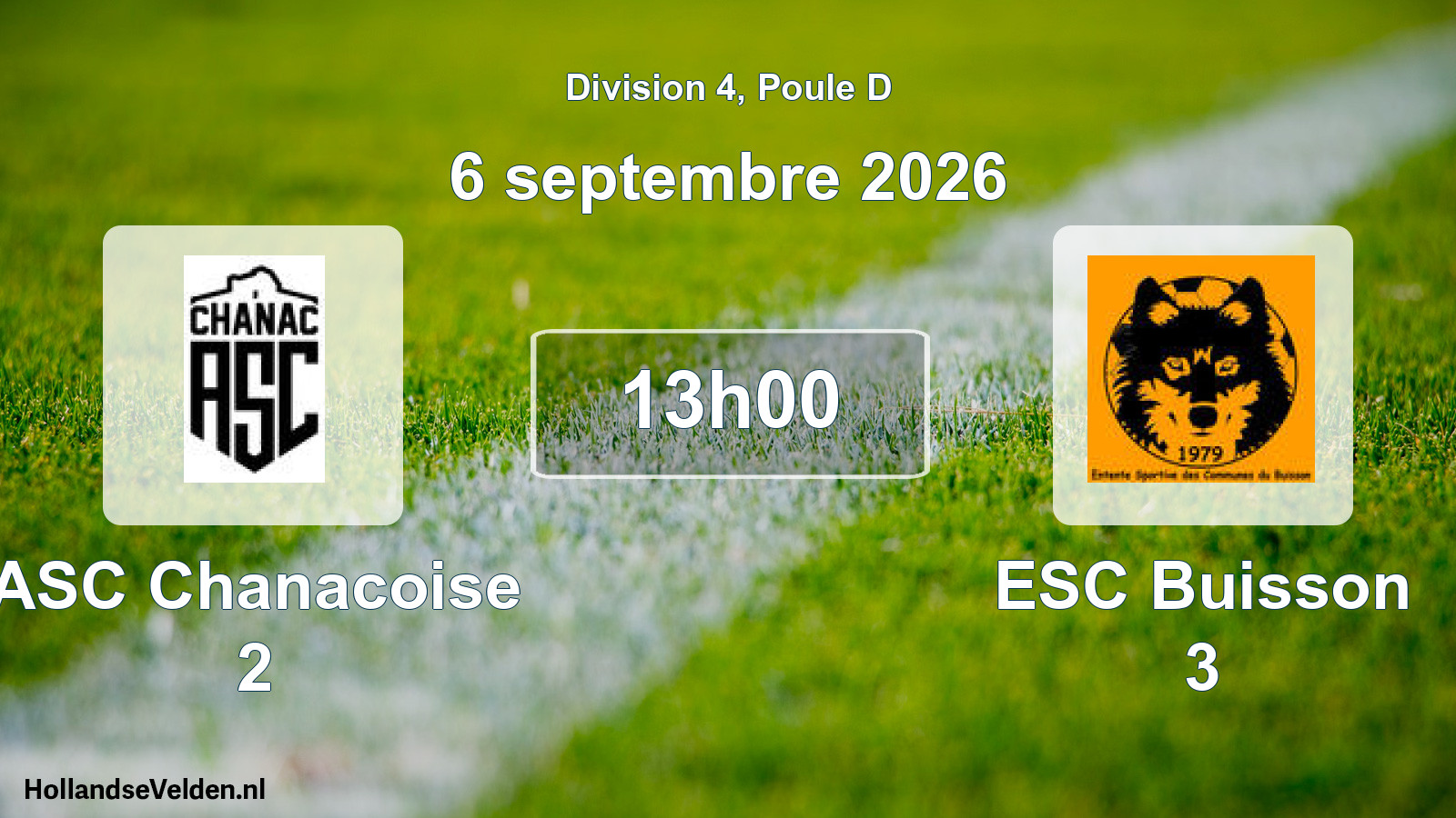Scheduled Match: ASC Chanacoise 2 - ESC Buisson 3 (6 September 2026)
