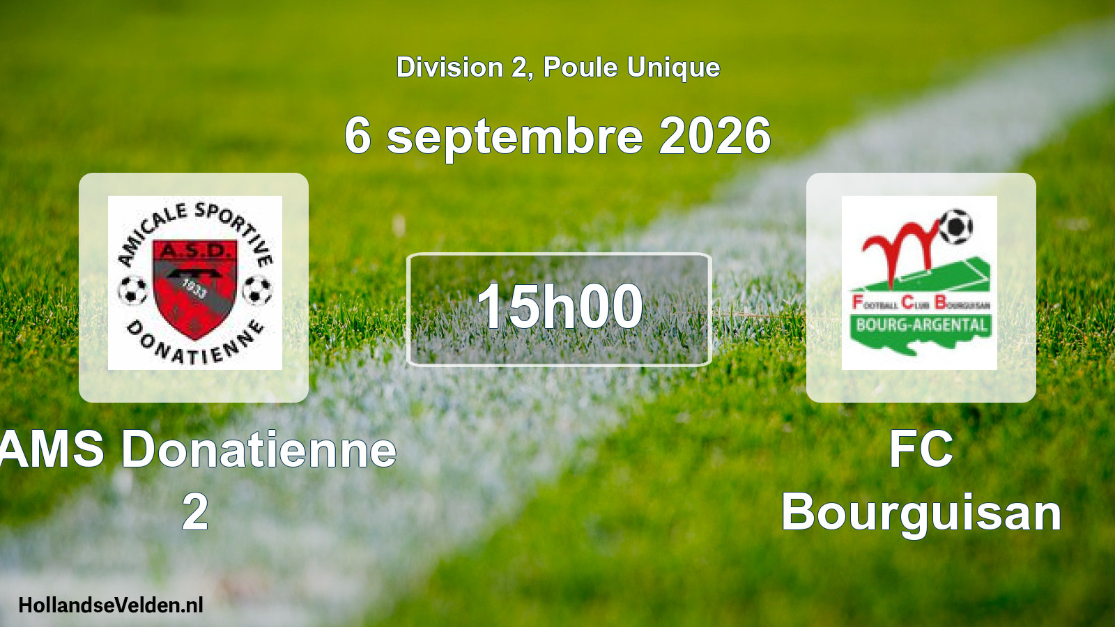 Scheduled Match: AMS Donatienne 2 - FC Bourguisan (6 September 2026)