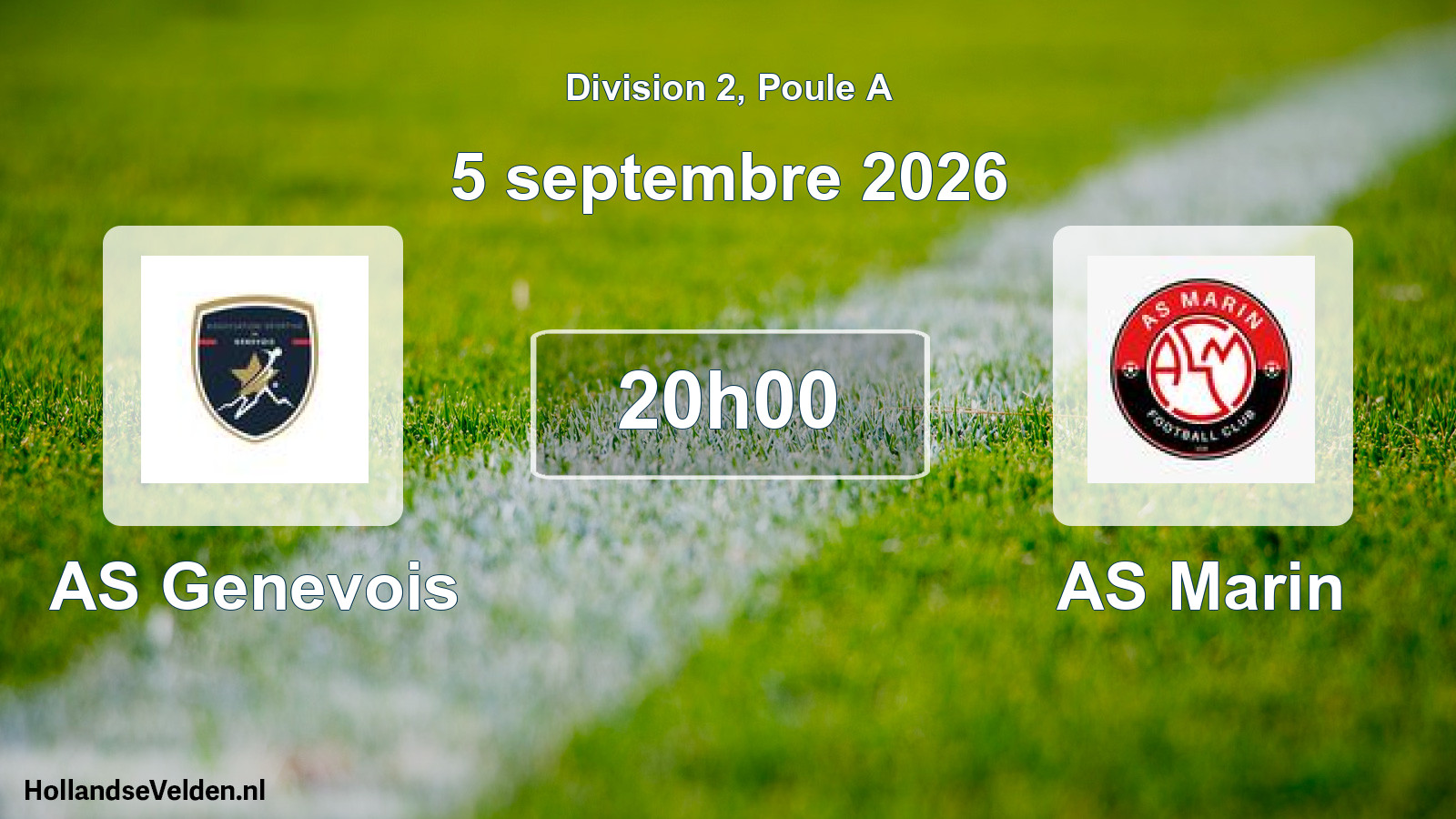 Scheduled Match: AS Genevois - AS Marin (5 September 2026)