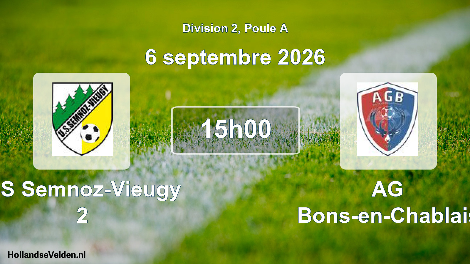 Match programmé: US Semnoz-Vieugy 2 - AG Bons-en-Chablais (6 septembre 2026)