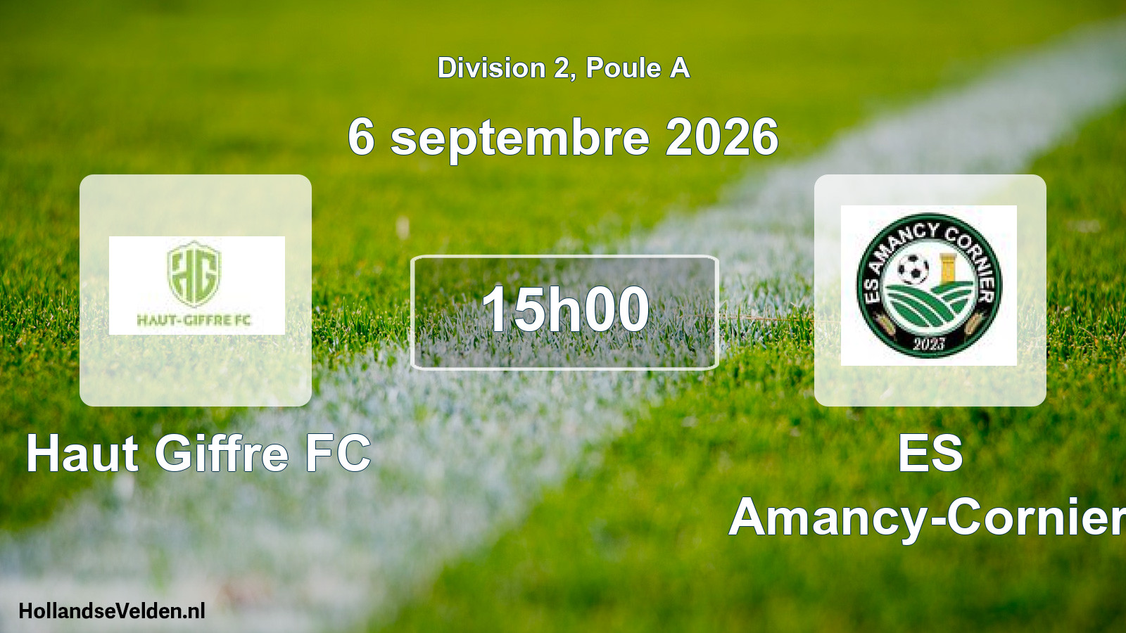 Match programmé: Haut Giffre FC - ES Amancy-Cornier (6 septembre 2026)