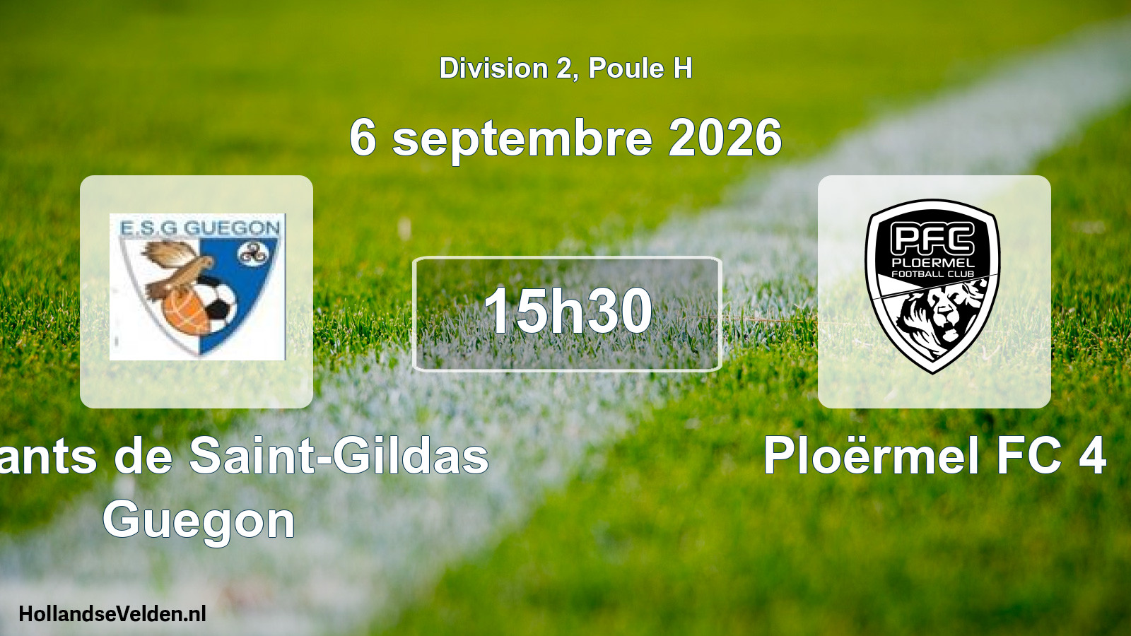 Match programmé: Enfants de Saint-Gildas Guegon - Ploërmel FC 4 (6 septembre 2026)