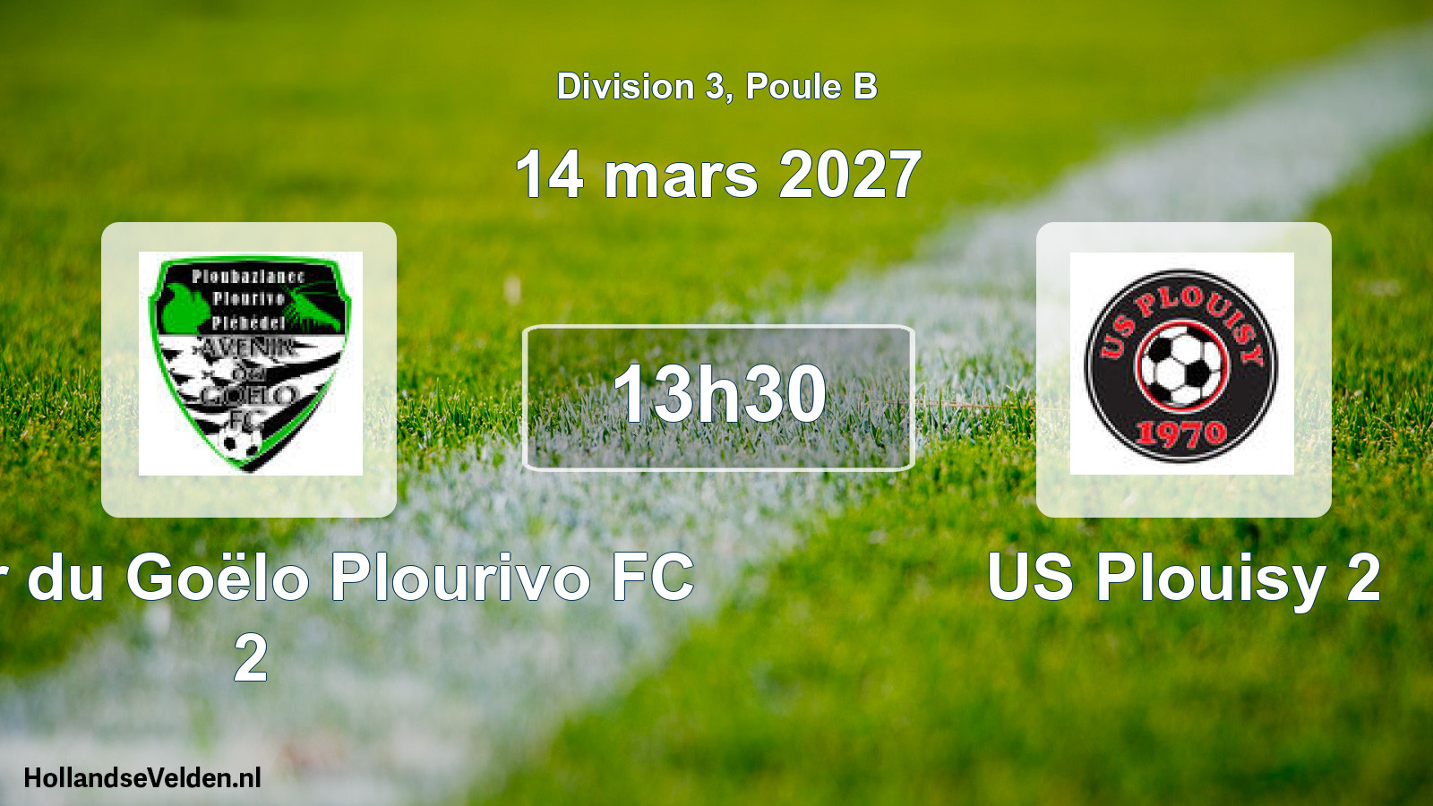 Geplande wedstrijd: Avenir du Goëlo Plourivo FC 2 - US Plouisy 2 (14 maart 2027)