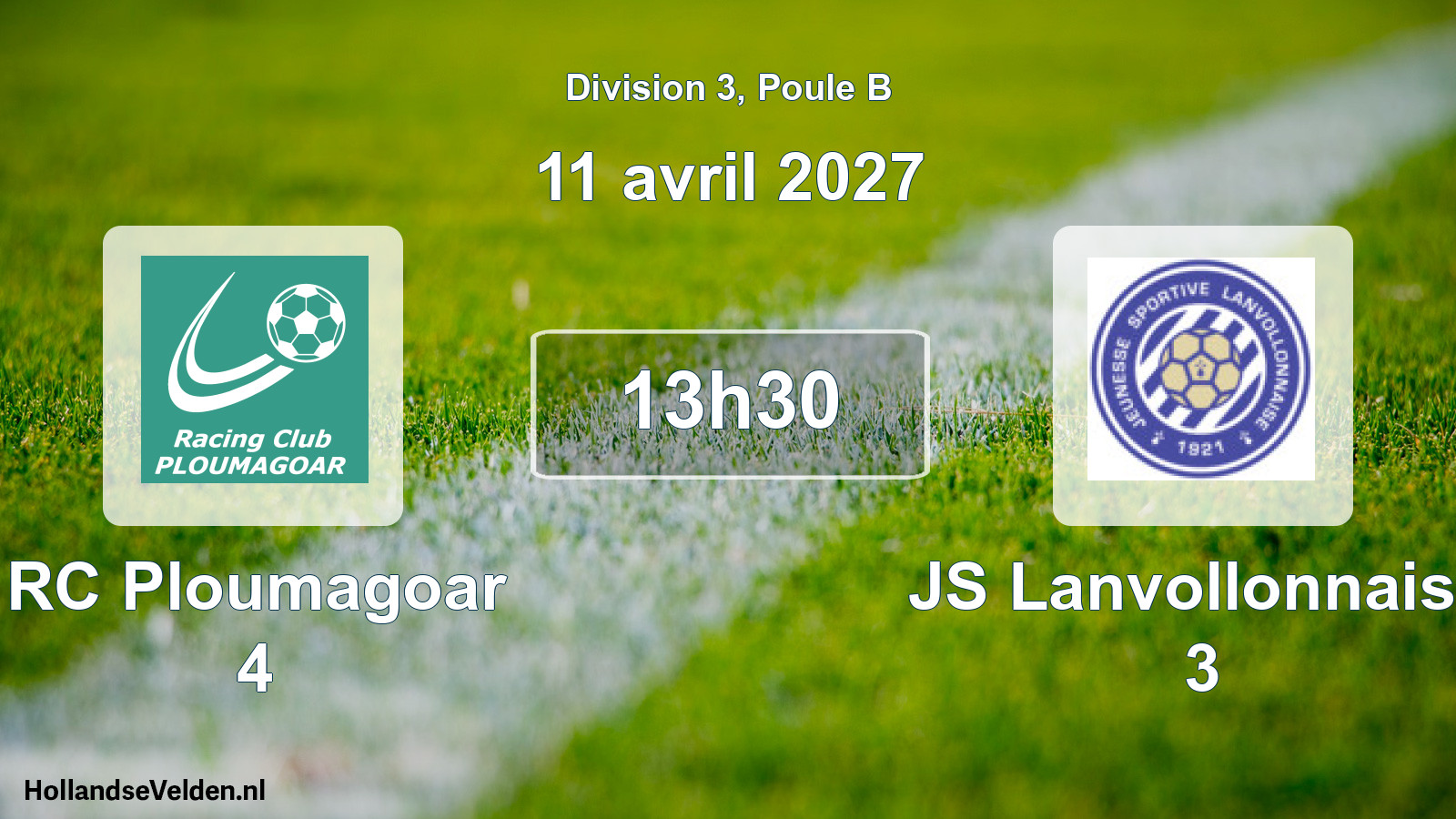 Geplande wedstrijd: RC Ploumagoar 4 - JS Lanvollonnaise 3 (11 april 2027)