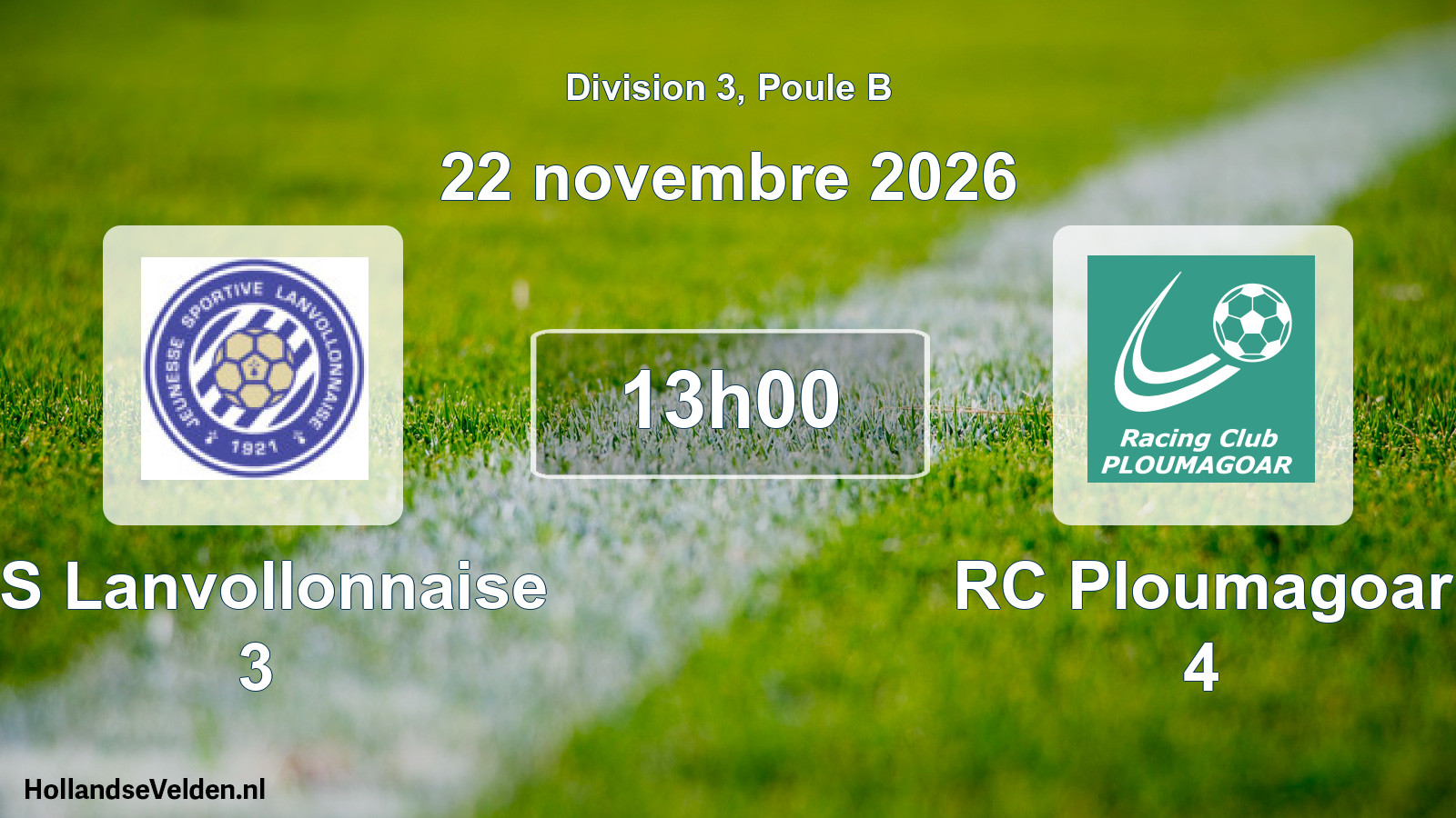 Scheduled Match: JS Lanvollonnaise 3 - RC Ploumagoar 4 (22 November 2026)