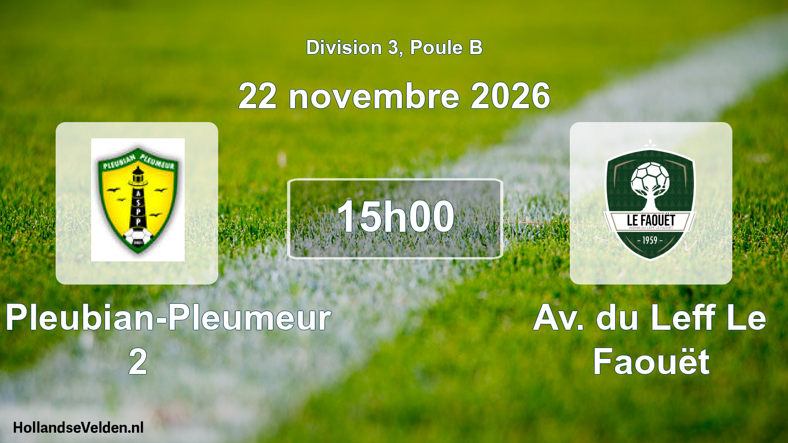 Match programmé: AS Pleubian-Pleumeur 2 - Av. du Leff Le Faouët (22 novembre 2026)