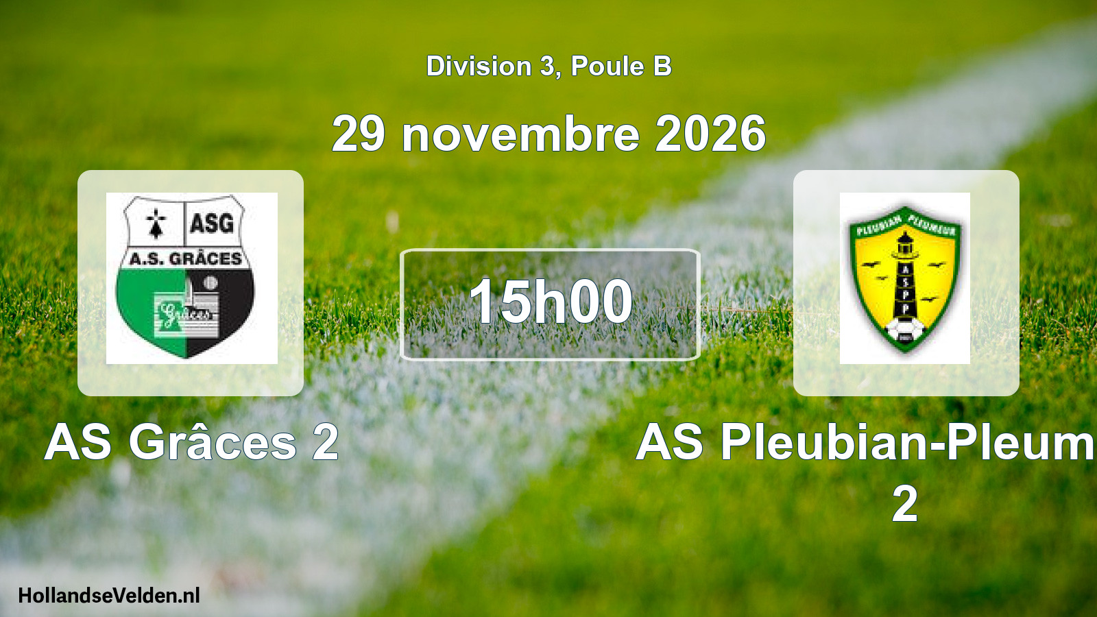 Match programmé: AS Grâces 2 - AS Pleubian-Pleumeur 2 (29 novembre 2026)