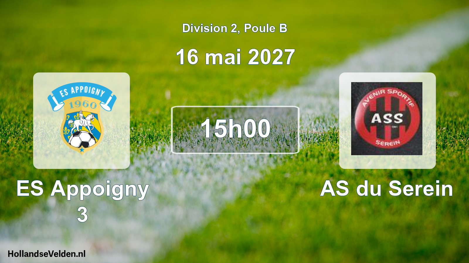 Match programmé: ES Appoigny 3 - AS du Serein (16 mai 2027)