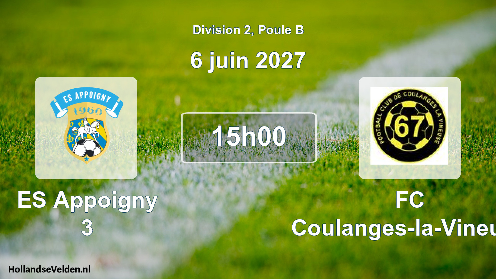Scheduled Match: ES Appoigny 3 - FC Coulanges-la-Vineuse (6 June 2027)