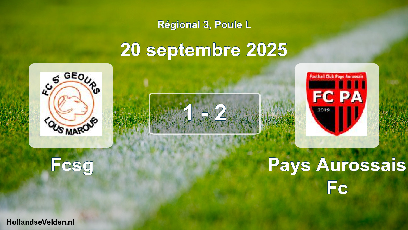 Gespeelde wedstrijd: Fcsg - Pays Aurossais Fc 1 - 2 (20 septembre 2025)