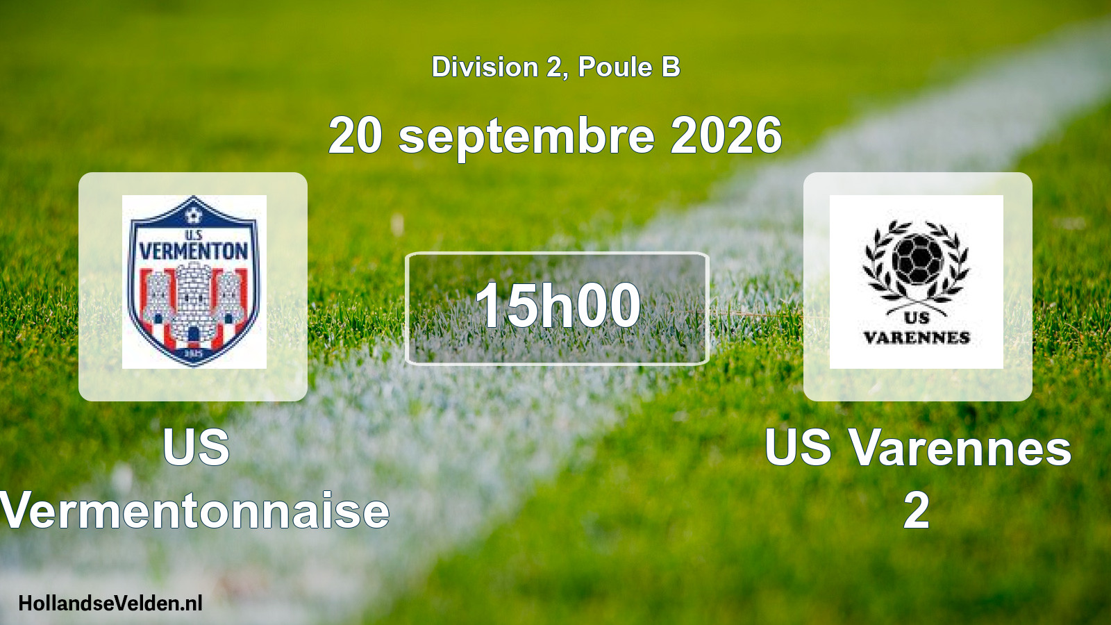 Match programmé: US Vermentonnaise - US Varennes 2 (20 septembre 2026)