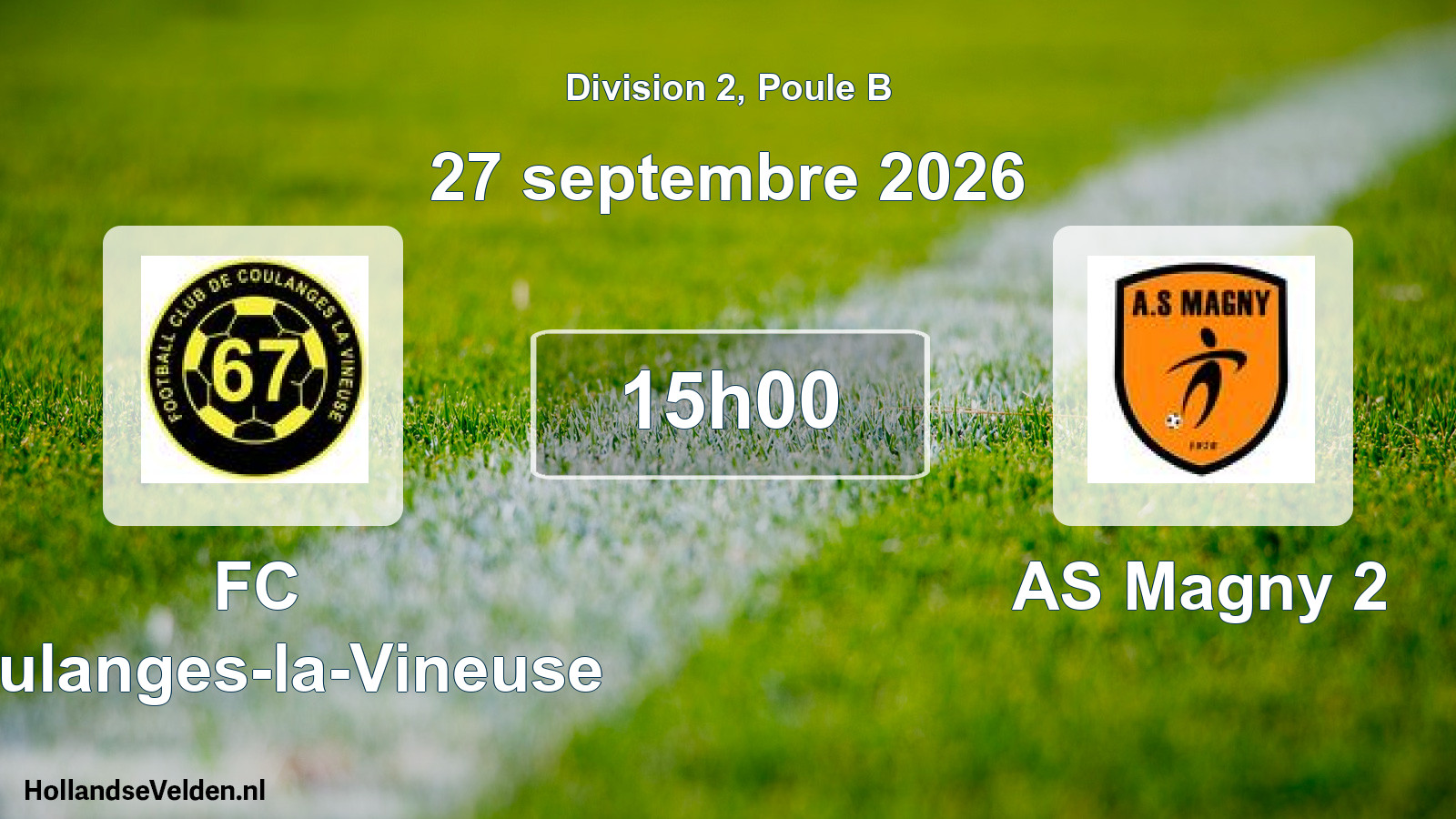 Match programmé: FC Coulanges-la-Vineuse - AS Magny 2 (27 septembre 2026)