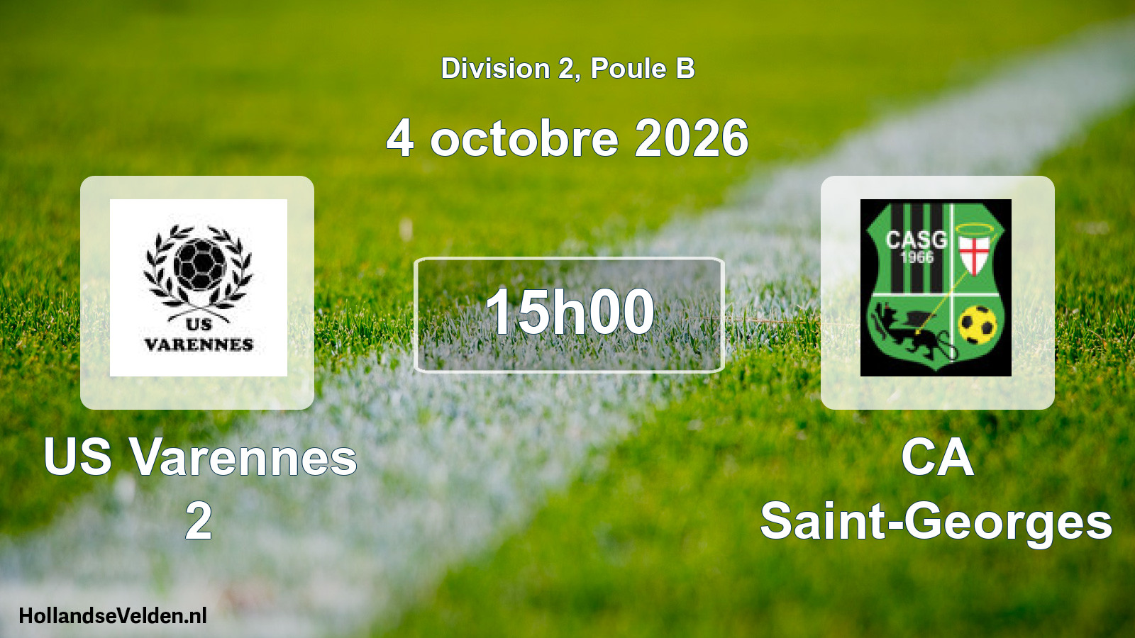Match programmé: US Varennes 2 - CA Saint-Georges (4 octobre 2026)