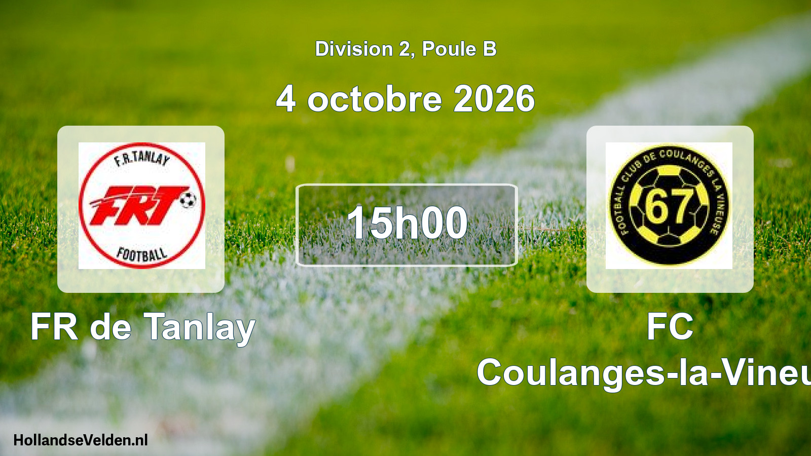 Match programmé: FR de Tanlay - FC Coulanges-la-Vineuse (4 octobre 2026)