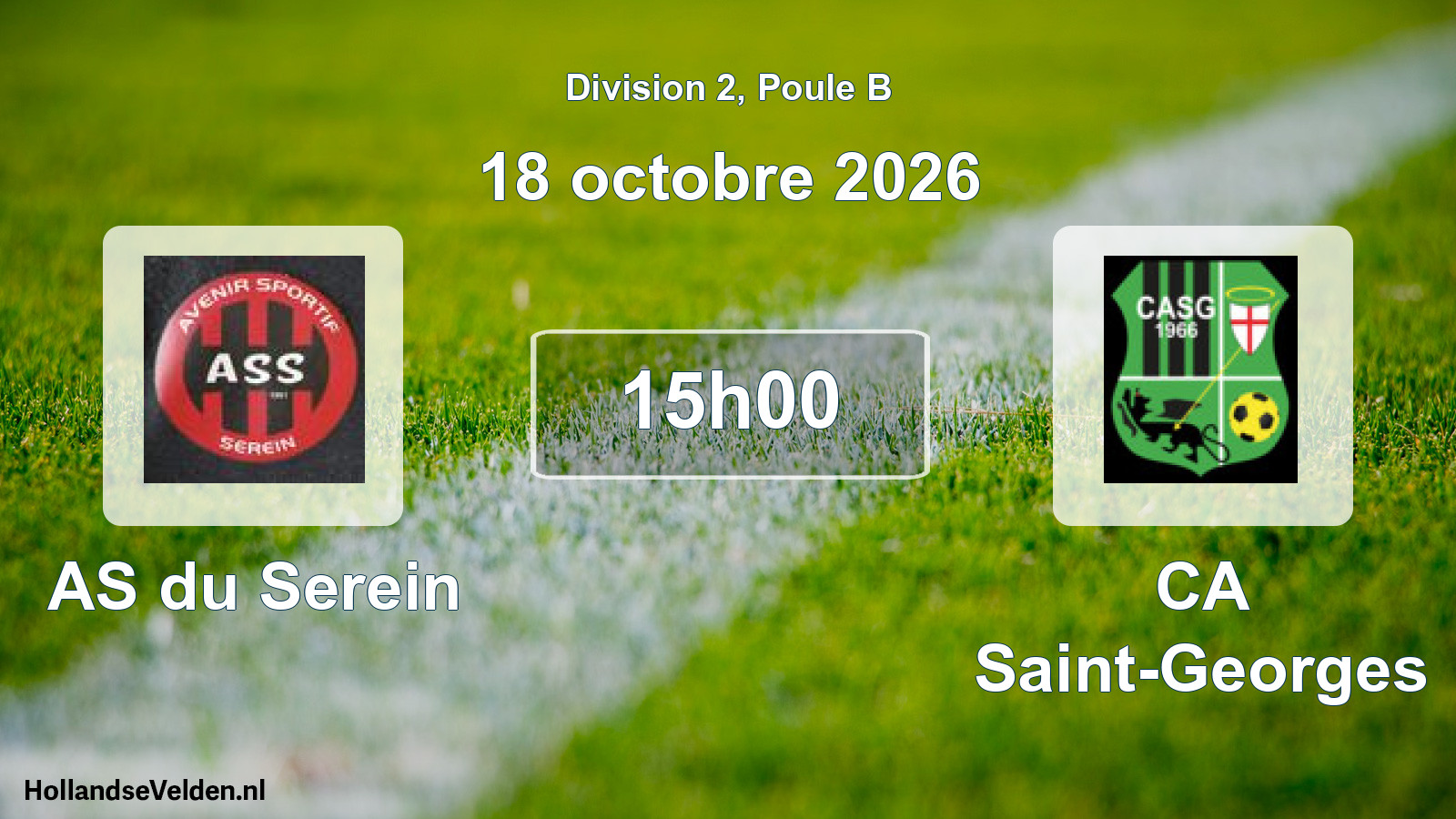 Match programmé: AS du Serein - CA Saint-Georges (18 octobre 2026)