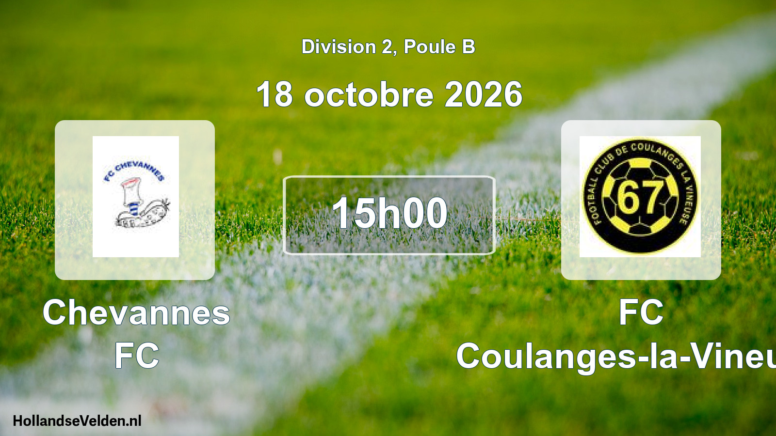 Match programmé: Chevannes FC - FC Coulanges-la-Vineuse (18 octobre 2026)