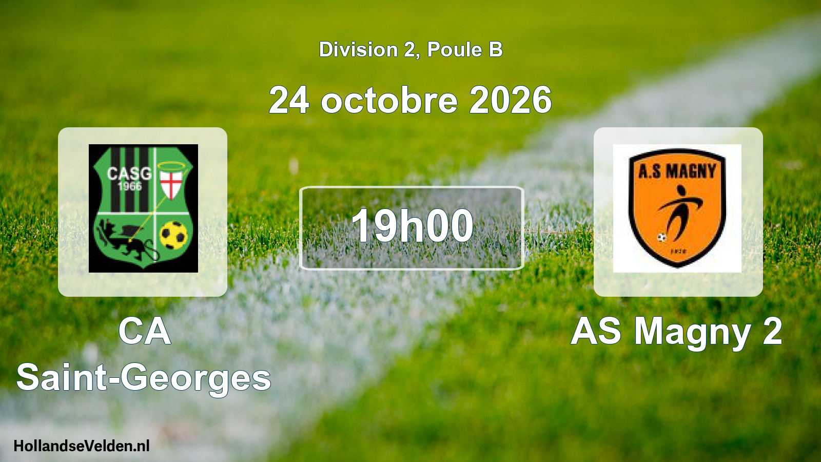 Match programmé: CA Saint-Georges - AS Magny 2 (24 octobre 2026)