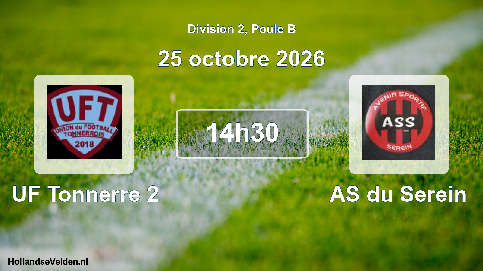 Match programmé: UF Tonnerre 2 - AS du Serein (25 octobre 2026)