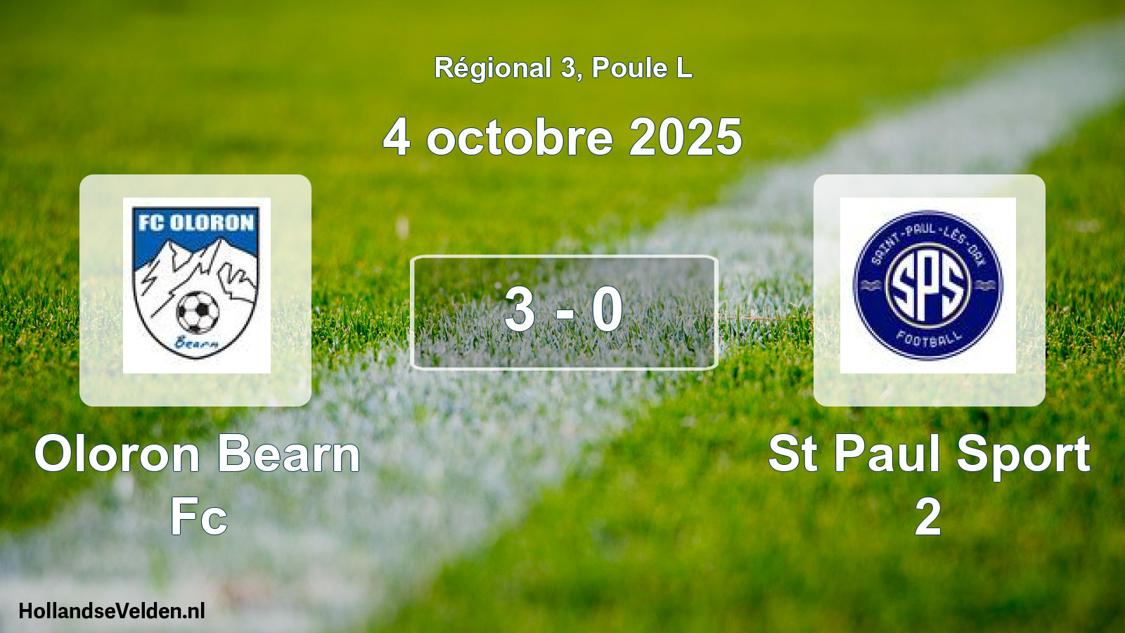 Gespeelde wedstrijd: Oloron Bearn Fc - St Paul Sport 2 3 - 0 (4 oktober 2025)