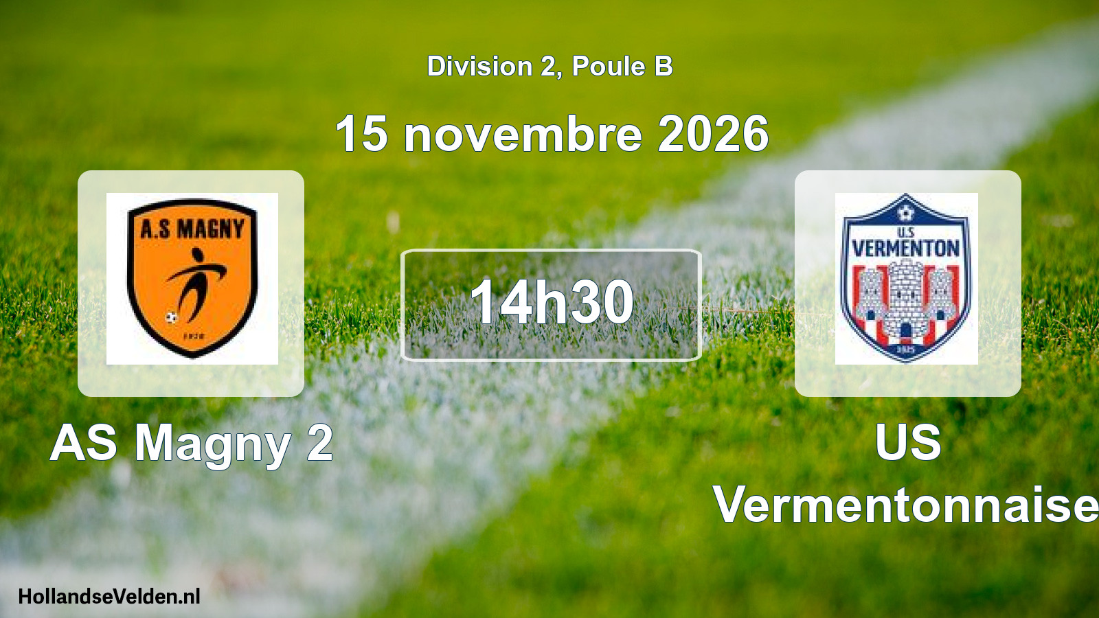 Match programmé: AS Magny 2 - US Vermentonnaise (15 novembre 2026)