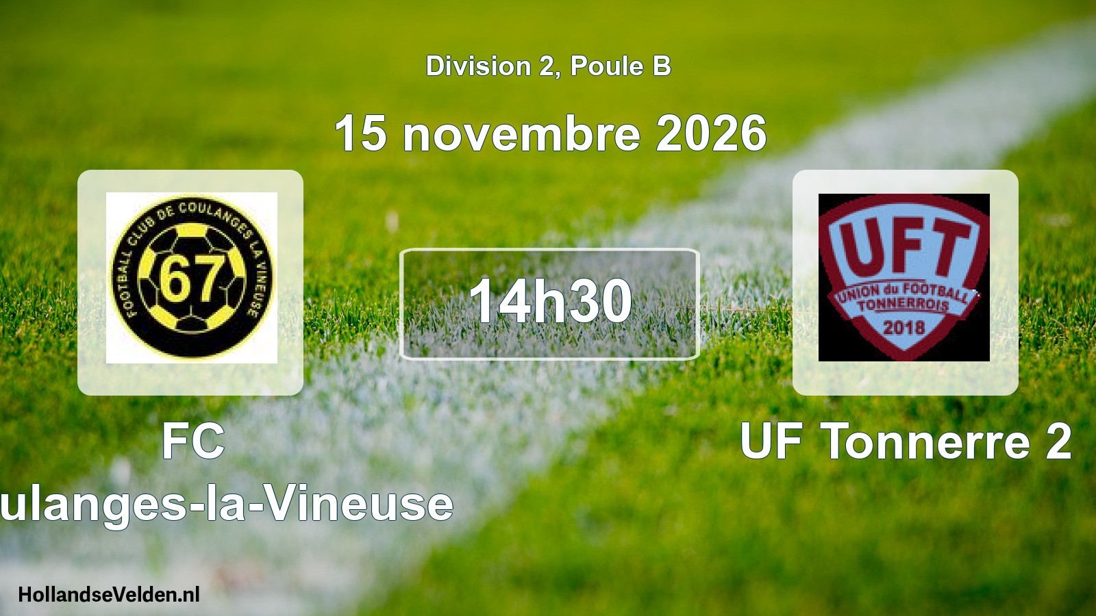 Match programmé: FC Coulanges-la-Vineuse - UF Tonnerre 2 (15 novembre 2026)
