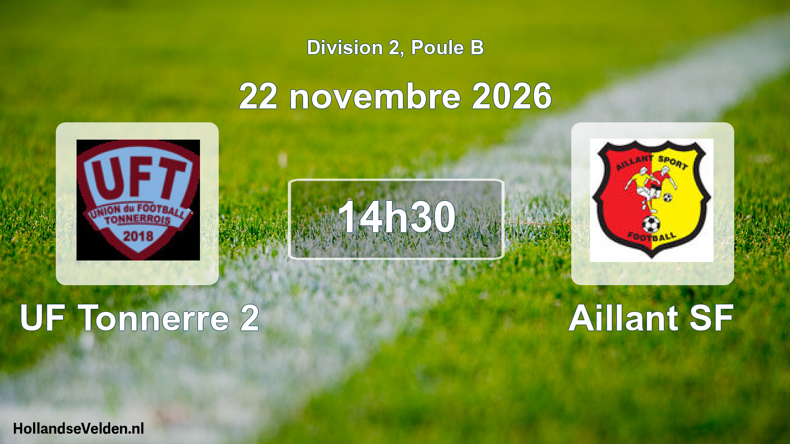 Match programmé: UF Tonnerre 2 - Aillant SF (22 novembre 2026)