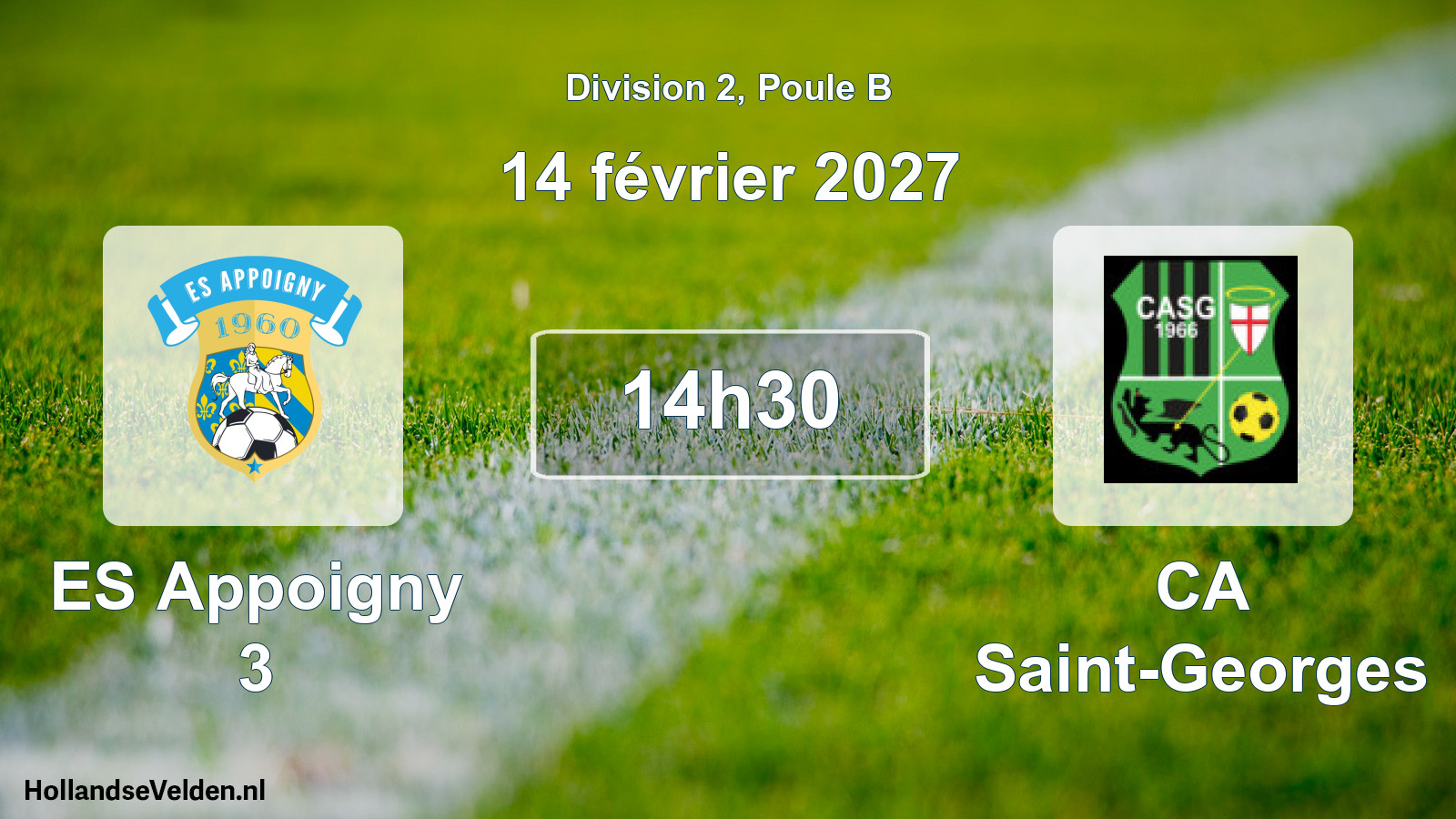 Match programmé: ES Appoigny 3 - CA Saint-Georges (14 février 2027)