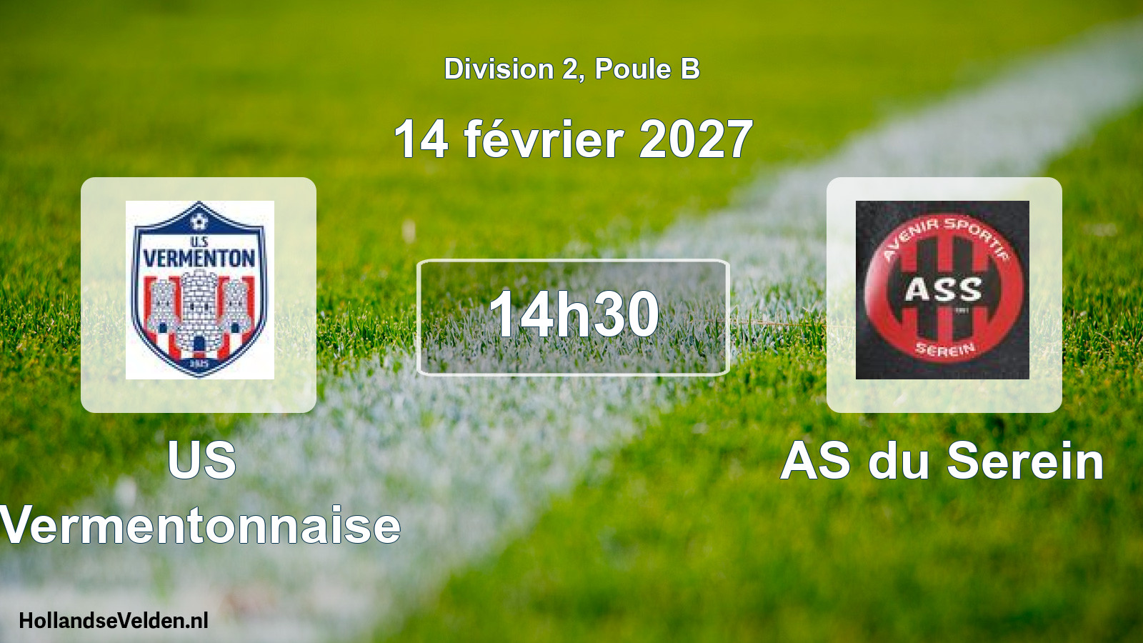Match programmé: US Vermentonnaise - AS du Serein (14 février 2027)