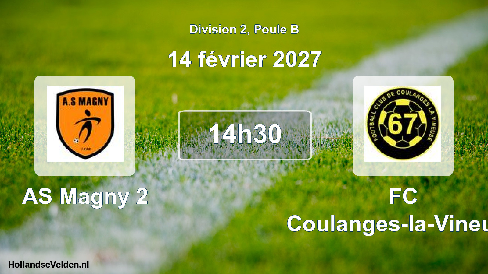 Match programmé: AS Magny 2 - FC Coulanges-la-Vineuse (14 février 2027)