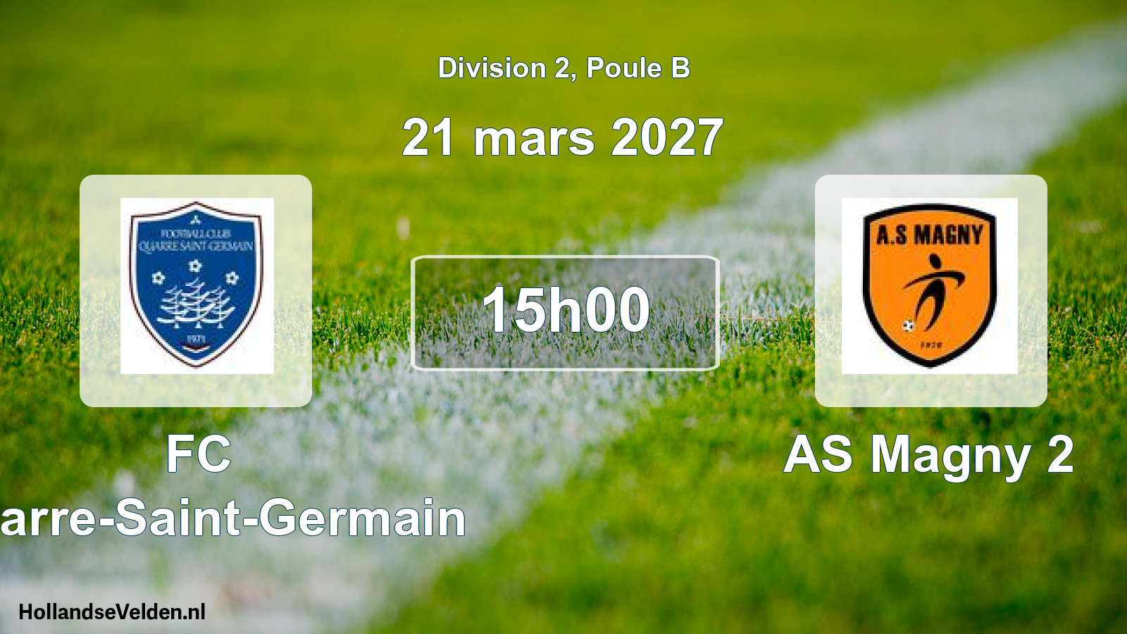 Match programmé: FC Quarre-Saint-Germain - AS Magny 2 (21 mars 2027)