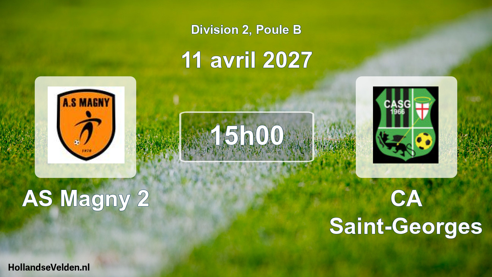 Match programmé: AS Magny 2 - CA Saint-Georges (11 avril 2027)