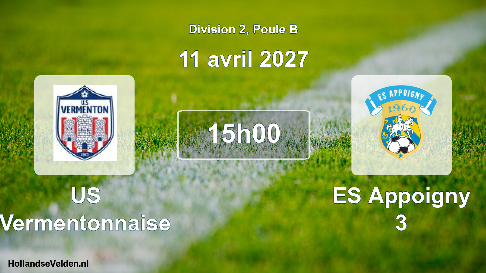 Match programmé: US Vermentonnaise - ES Appoigny 3 (11 avril 2027)