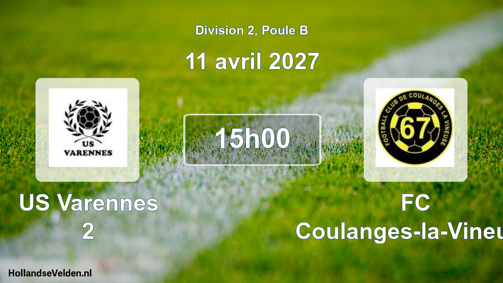 Match programmé: US Varennes 2 - FC Coulanges-la-Vineuse (11 avril 2027)