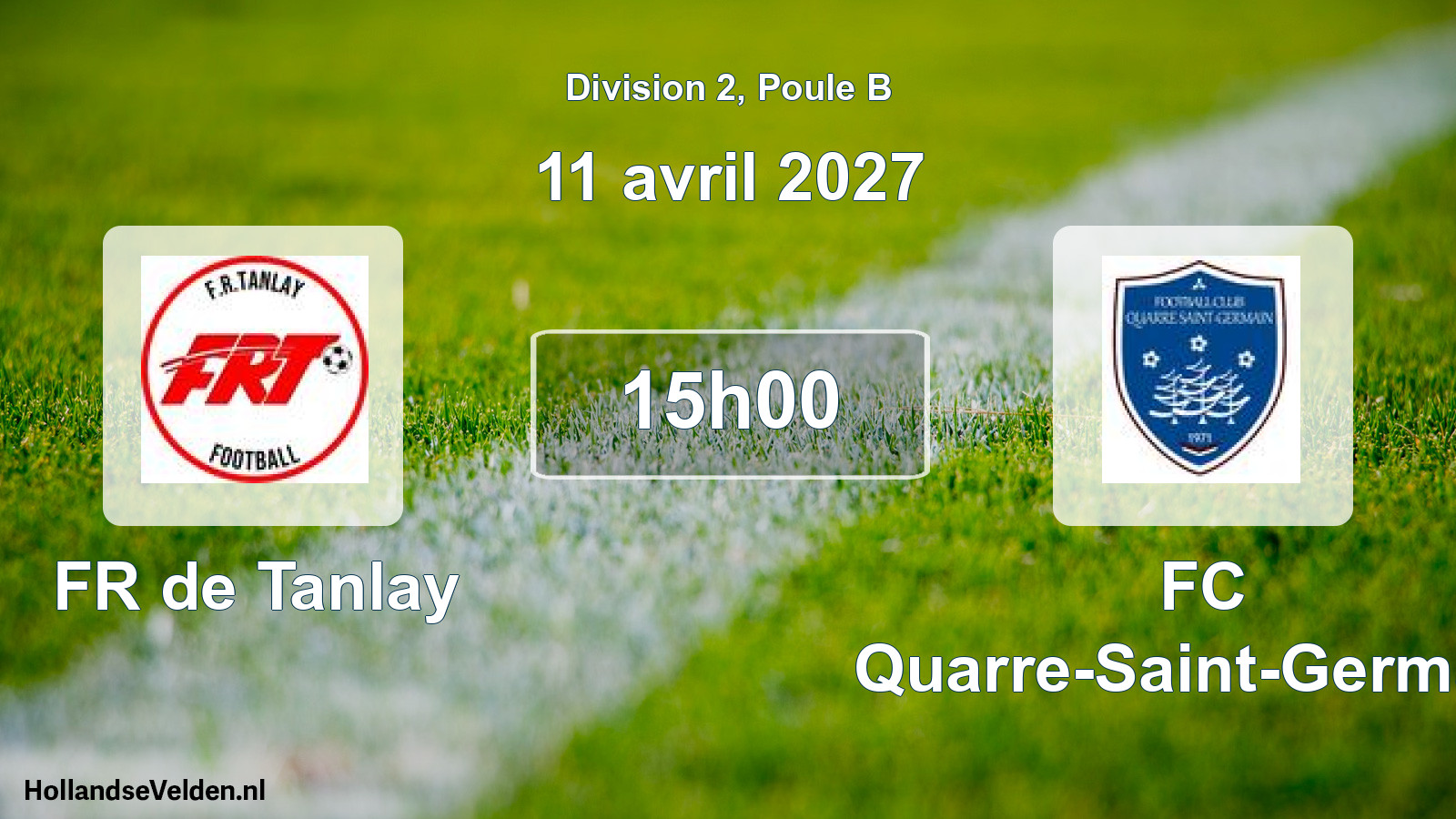 Match programmé: FR de Tanlay - FC Quarre-Saint-Germain (11 avril 2027)