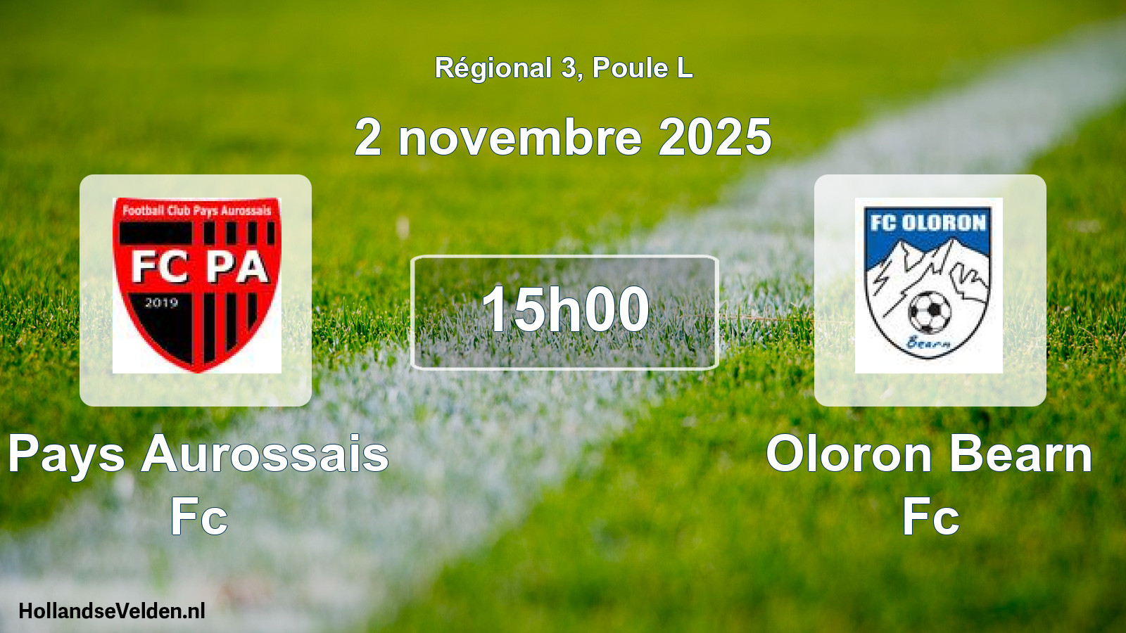Geplande wedstrijd: Pays Aurossais Fc - Oloron Bearn Fc (2 november 2025)