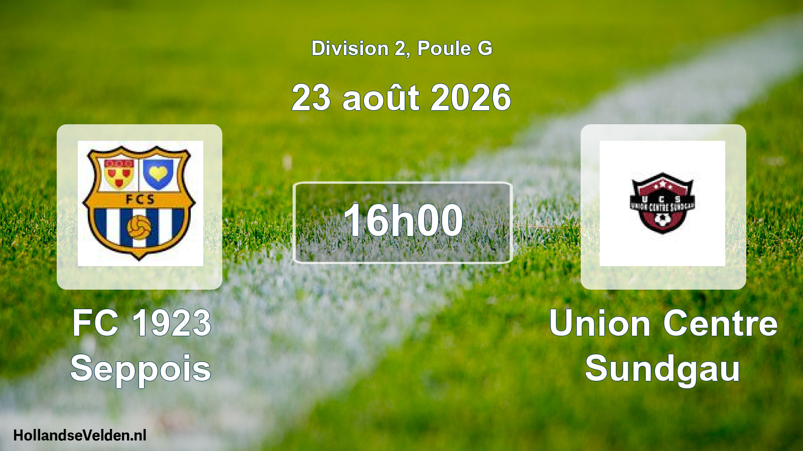 Scheduled Match: FC 1923 Seppois - Union Centre Sundgau (23 August 2026)