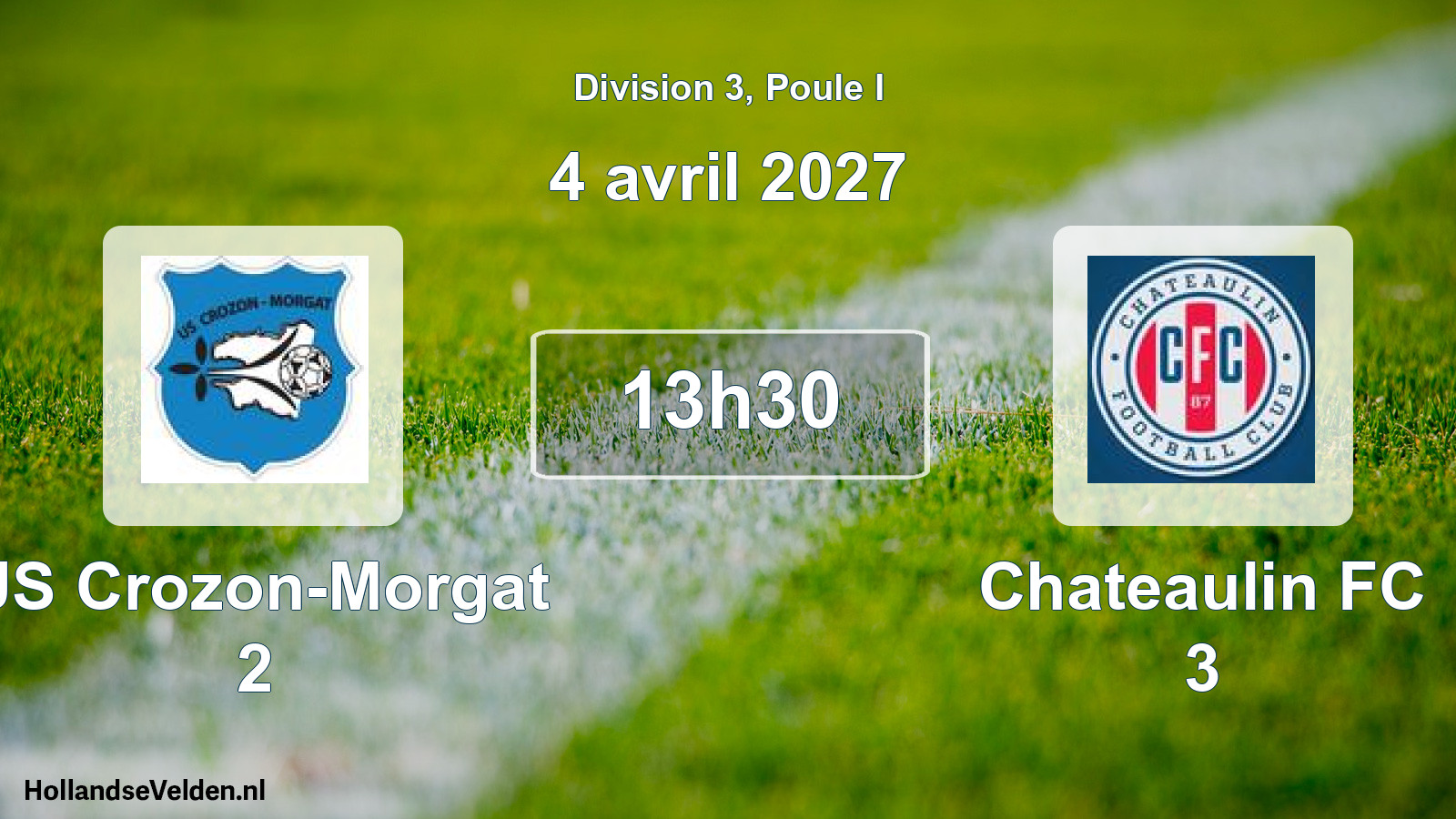 Match programmé: US Crozon-Morgat 2 - Chateaulin FC 3 (4 avril 2027)