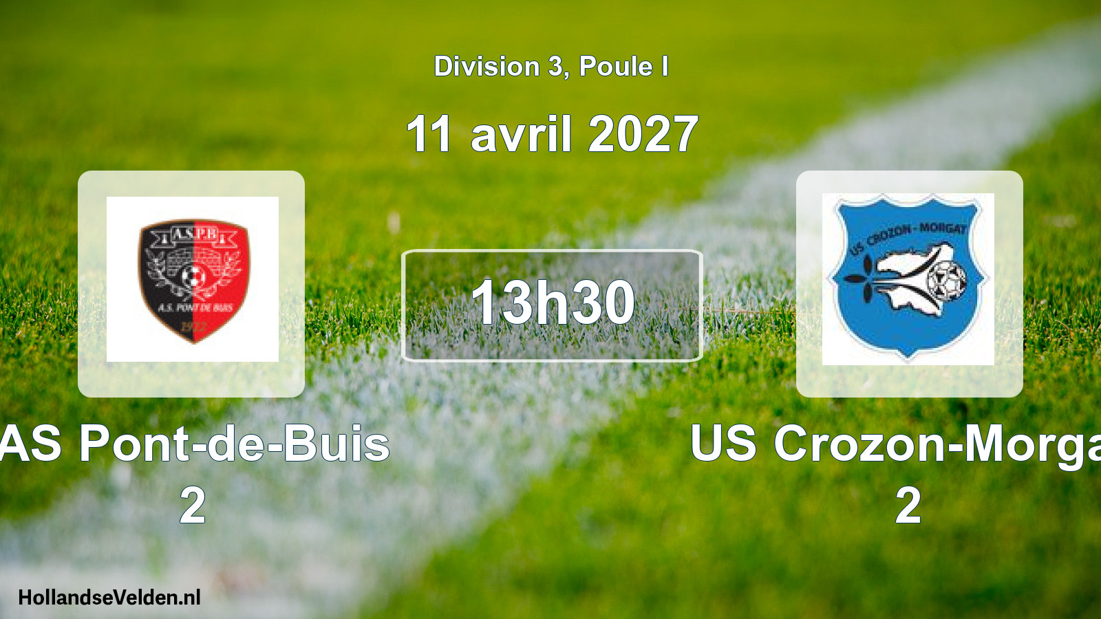Geplande wedstrijd: AS Pont-de-Buis 2 - US Crozon-Morgat 2 (11 april 2027)